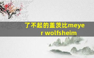 了不起的盖茨比meyer wolfsheim